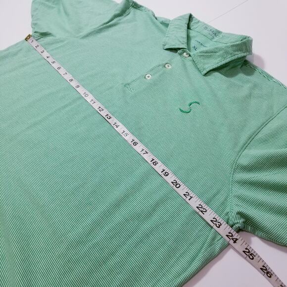 B.Draddy Green Striped Sport Collared Polo Shirts - Picture 10 of 12